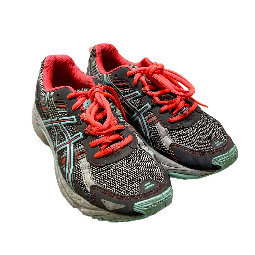 Asics Gel Venture 5 Running Sneakers Shoes Lace Up Gray Orange Sz 6